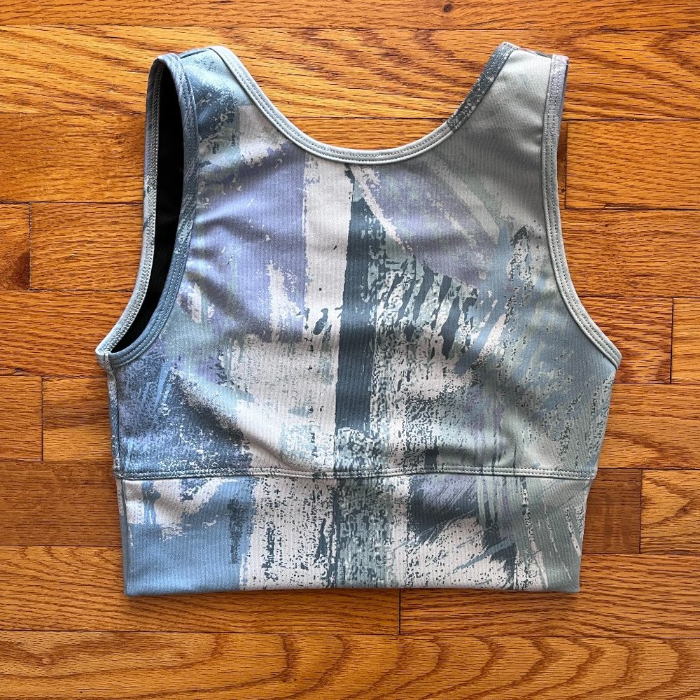 ANTHROPOLOGIE Daily Practice Liana High Neck Sports Bra Top Blue Small B06